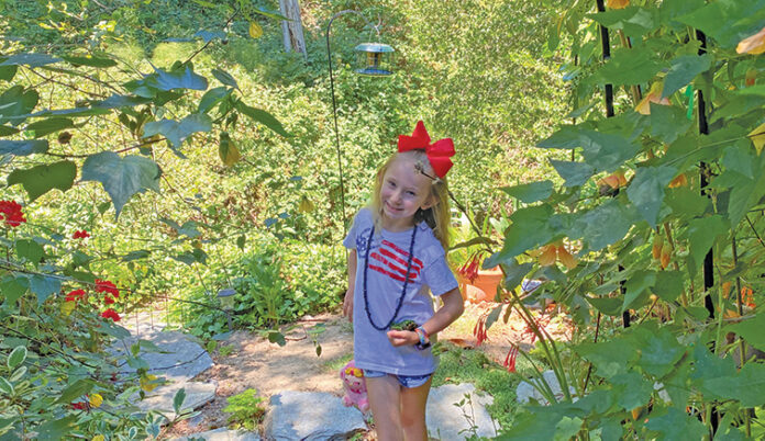 Kid in garden
