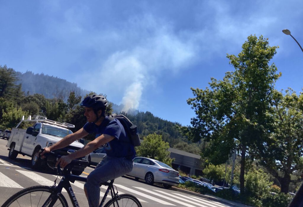 smoke in the background