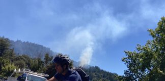 BREAKING: Firefighters battling Scotts Valley vegetation fire, ‘We’re working on containment’ smoke in the background
