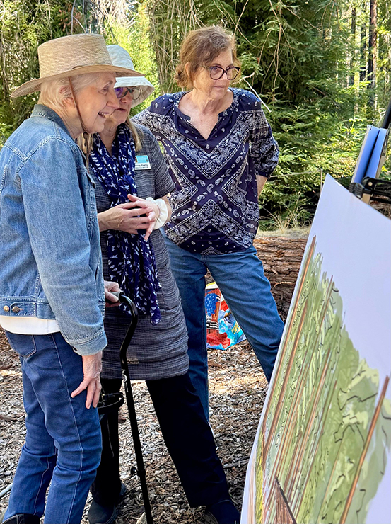 Barbara and Bonny look at renderings