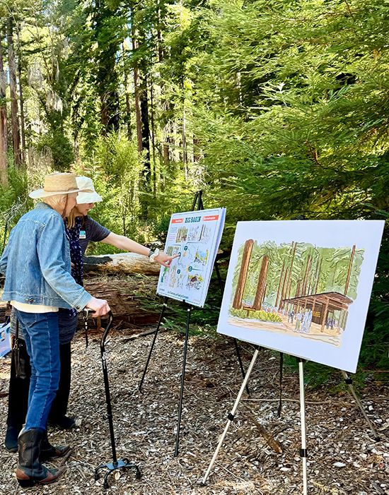Barbara and Bonny look at renderings
